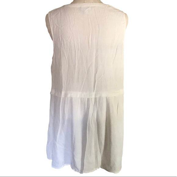 J.Jill | Ivory Crepe Tunic Top Size Large Button Down Blouse - Picture 3 of 6